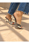 Azra Silver Mirror 10 cm Thin Heel Slippers - 3