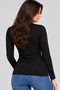 Women's Long Sleeve Badi Undershirt T-Shirt (Tutku Authorized Seller) 94% Cotton 6% Elastane 6 Pieces – Black - 2