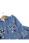 Girl's Star Embroidered 1-2-3-4 Years Old 3-Piece Denim Set, Denim Set with Jacket R2896 L Slim Fit. - 4