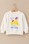 Girl's Front Printed Combed Cotton Sweatshirt Beige