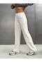 Women's 100% Cotton 3 Thread Threaded Lace-Up / Wide-Leg Sweatpants / Ecru - 4