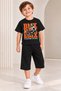 Boy's Crew Neck Printed T-Shirt and Shorts 2-Piece Set - 2