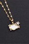 Gold Stainless Steel Women's Necklace with Cloud Star Figure and Zircon Stone - 4
