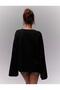 Black Basic Women's Crew Neck Long Sleeve Blouse - 4