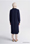 Jacquard Patterned Knitwear Tunic Dress Navy Blue - 4