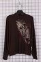 Women's Plus Size Lycra Half Turtleneck Flock Printed Bat Sleeve Mom T-Shirt Combed Cotton Blouse - 2
