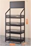 Retail Display Stand 4-Level Wire Basket Shelving Rack Black