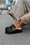 Women's slippers black suede - 8