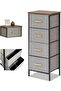4-Drawer Fabric Storage Chest with Metal Frame and Wooden Top - 3