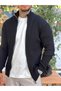 Half Fisherman Slim Ribbed Knitwear Cardigan 2607 - 2