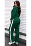 One Set, Dynamic Look – Women's Crew Neck Blouse and Wide Leg Striped Pants - 3
