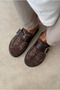 Woman's slipper bitter coffee suede - 5