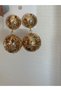 Vintage Style Steel Earrings - Gold Double Sphere Dangle Earrings - 2