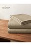 210TC Stripe Double Flat Sheet 3-Piece Set, Ivory – 100% Cotton Satin | 1 Flat Sheet 206 x 250 cm + 2 Pillowcases 50 x 75 cm - 5