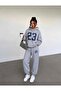 Women's 23 Printed Hooded Sweatshirt Tracksuit Set