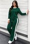 One Set, Dynamic Look – Women's Crew Neck Blouse and Wide Leg Striped Pants