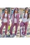 Girl's 3-Yarn Embroidered College Jacket Printed 3-Piece Set - Hooded Sweatshirt 100% Cotton Top and Bottom Set - 2