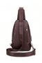 Genuine Leather Men's Crossbody Chest Bag - Multi-Compartment Body Bag Sling Bag - 4
