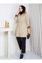 Leopard Printed Li Bondit Fabric Elastic Waist Hooded Hijab Trench Coat Rc905010 - 6