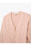 Long Sleeve Buttoned V-Neck Hair Knit Crop Oversize Cardigan - 6