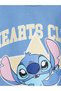 Alita City Lcw Kids Blue Stitch Printed Girls' T-Shirt with Difference in Color - 3