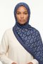 Chain Flow Shawl Navy Blue