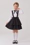 Girl's Black Bow Lace White Long Sleeve Shirt Black Bow Layered Salopet 23 April 29 October Show Outfit