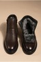 Orthopedic Genuine Leather Men's Black Boots with Double Zipper, Complete Warm Lining Inside, Non-Slip Thermo Rubber Sole, Cold and Water Resistant Leather and Sole Material, Orthopedic Insole - 3