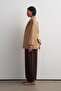High Collar Medium Length Trench Coat Camel - 6