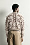 Men's Oversize Skeleton Patterned Crew Neck Knit Sweater - 5