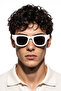 Sezer White Black Men's Sunglasses