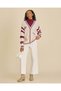 Senior Girls Ivory And Burgundy Cardigan And Top Set - 2