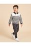 Boys Ivory And Black Striped Sweatshirt - 2