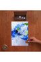 Blue White Beautiful Flowers Design 240 Piece Wooden Puzzle in Wooden Box Pd00782