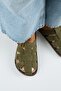 Benito Women's Leather Genuine Leather Buckle Caged Khaki Slippers - 8