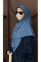 Premium Jacquard Huma Large Size Scarf-Indigo - 4