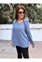 Scarf Ribbed Knitwear Baby Blue - 3