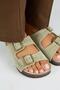 Anlelic Women's Genuine Leather Double Buckle Water Green Slippers - 3