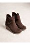Pi̇uma Brown Suede Wedge Heeled Women's Boots - 4