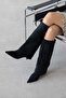 Mizu Women's Leggings Detailed Suede Boots Black
