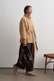 High Collar Medium Length Trench Coat Camel - 4
