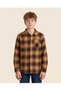 Senior Boys Mustard And Black Checked Flannel Shirt
