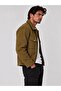 Men's Tan Collared Double Pocket Lined Cashmere Coat Jacket