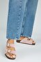 Anlelic Women's Genuine Leather Double Buckle Powder Slippers - 6