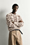 Men's Oversize Skeleton Patterned Crew Neck Knit Sweater - 4