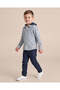 Boys Blue And White Hooded Flannel Shirt - 2