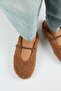 Rirta Women's Tedy Flat Elegant Buckle Brown Slippers - 8
