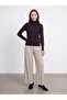 10877 Basic Stand Collar Buttoned Sweater - 3