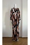 Black and Coffee Patterned Side Tie Viscose Prayer Dress Plus Size - 7