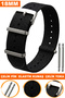 18mm Elastic Fabric Nato Textile Watch Band Strap N39Tld-B